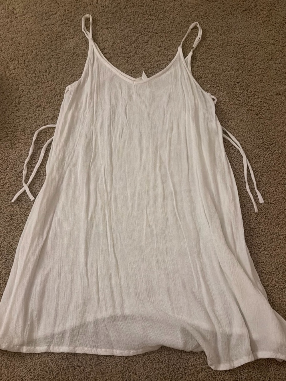 Roxy White Beach Sarong Cover-Up with Side Ties